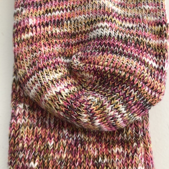 Fall Mixed Colors Ribbed Over the Knee High Boot Socks with Lace Detail OSFM - Picture 4 of 5